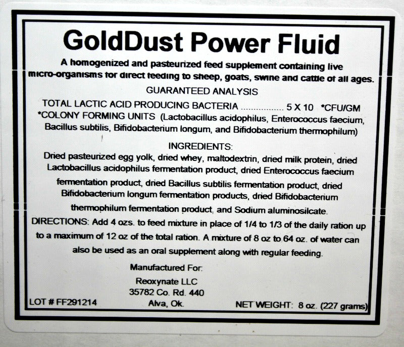 Gold Dust Power Fluid - 8 oz Packets